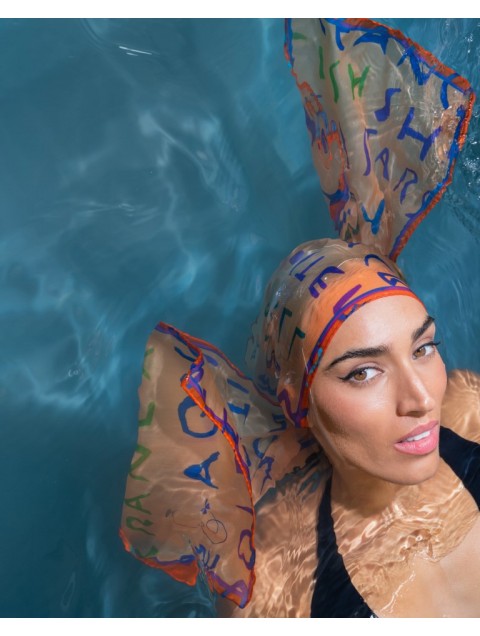 EMMANUELLE SILK Sea words foulard EMMANUELLE SILK Sea words foulard