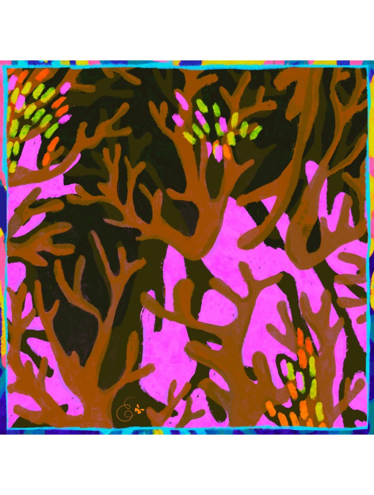 EMMANUELLE SILK Corals Μαντήλα