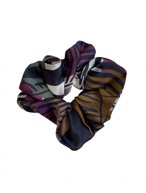 EMMANUELLE SILK Zebra Scrunchy