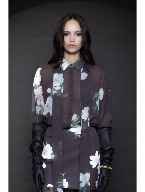 FOREVER YOUNG Ava Shirt Brown Floral Καφέ Φλοράλ Πουκάμισο