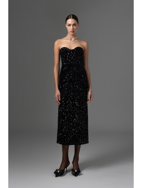 FOREVER YOUNG Adele Velvet Sequin Dress