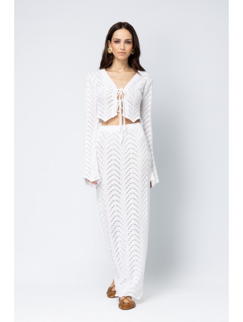 FOREVER YOUNG Anais Knit Jacket Λευκό Πλεκτό Ζακετάκι