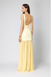 FOREVER YOUNG Aurea Crepe Dress Κίτρινο Κρεπ Φόρεμα με Εσάρπα