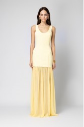 FOREVER YOUNG Aurea Crepe Dress Κίτρινο Κρεπ Φόρεμα με Εσάρπα