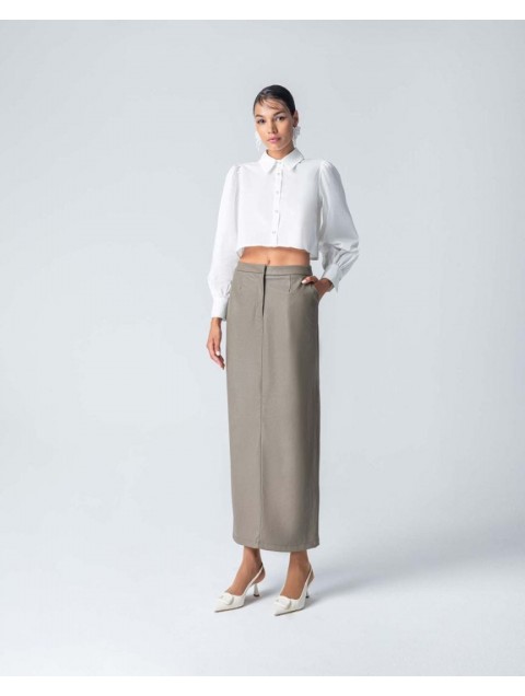 FOREVER YOUNG Brooke Maxi Skirt Χακί Φούστα FOREVER YOUNG Brooke Maxi Skirt Χακί Φούστα