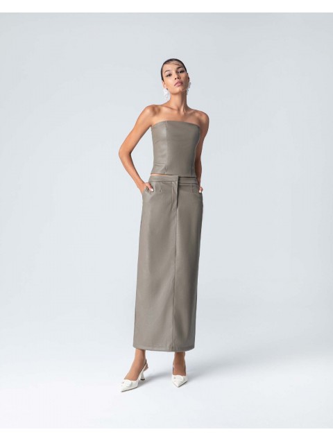 FOREVER YOUNG Brooke Maxi Skirt Χακί Φούστα FOREVER YOUNG Brooke Maxi Skirt Χακί Φούστα