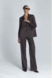 FOREVER YOUNG Cleo Sparkling Blazer Καφέ Σακάκι με Στρας