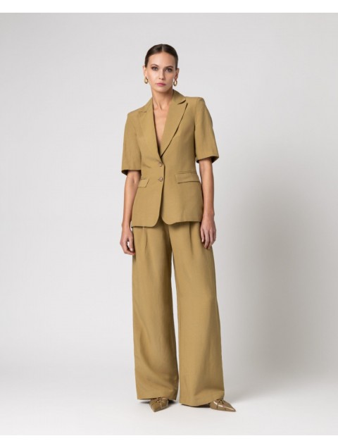 FOREVER YOUNG Eloise Linen Blend Blazer Olive