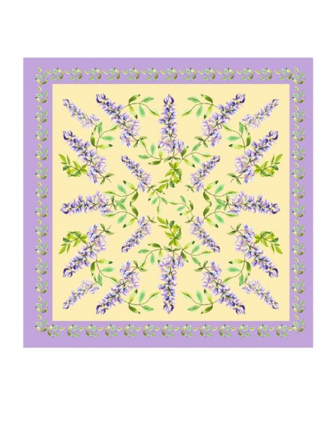 FOREVER YOUNG Jardin Satin Scarf Κίτρινο Φλοράλ Μαντήλι