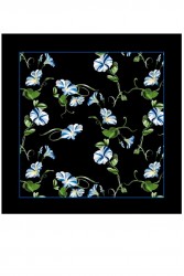 FOREVER YOUNG Jardin Satin Scarf Μαύρο Φλοράλ Μαντήλι