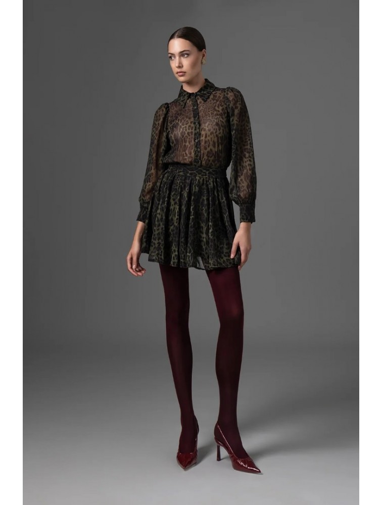 FOREVER YOUNG Jomana Dress Olive Λαδί Λεοπάρ Φόρεμα