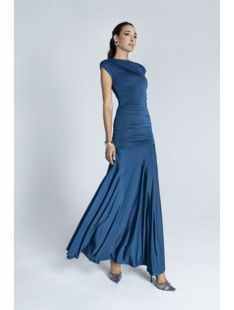 FOREVER YOUNG Kaia Dress Πετρόλ Μάξι Φόρεμα