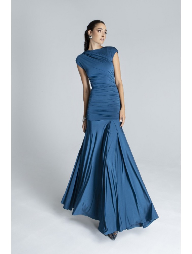 FOREVER YOUNG Kaia Dress Πετρόλ Μάξι Φόρεμα