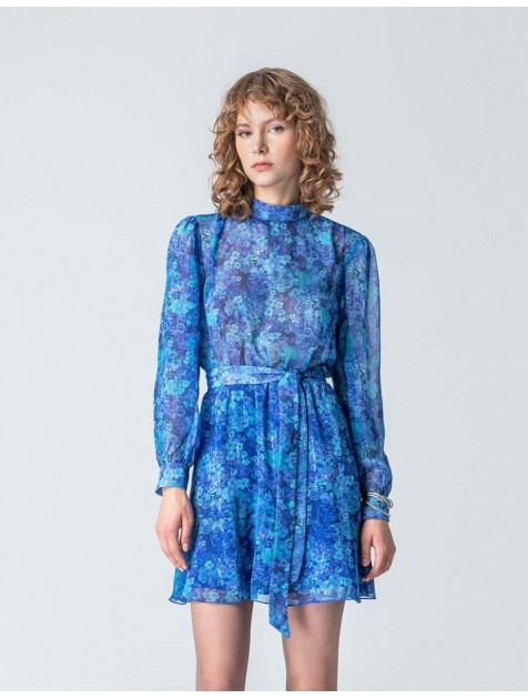 FOREVER YOUNG Kimberly Blue Chiffon Dress Μπλε Φόρεμα FOREVER YOUNG Kimberly Blue Chiffon Dress Μπλε Φόρεμα