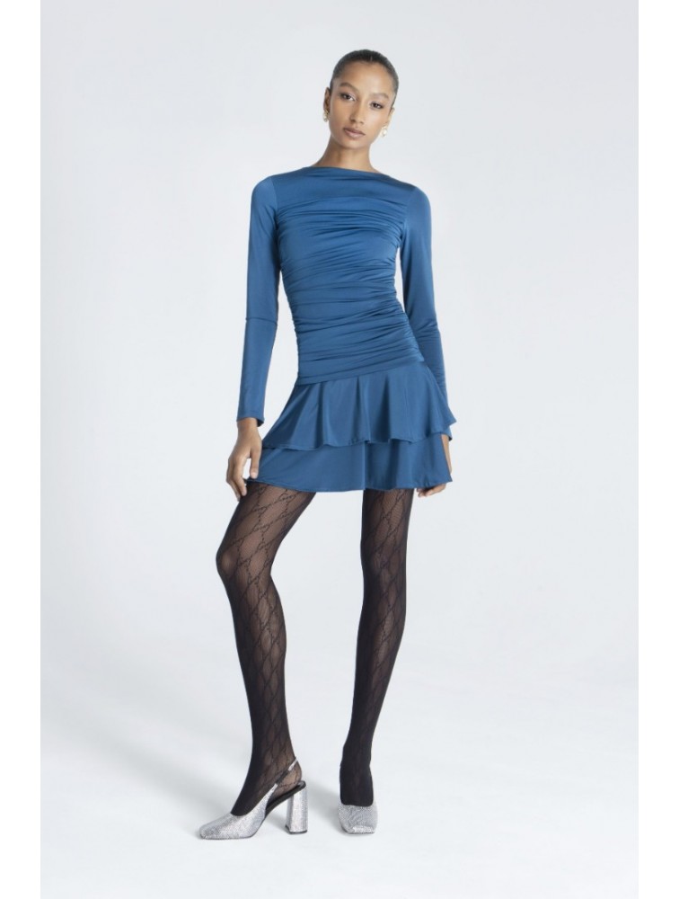 FOREVER YOUNG Milla Dress Πετρόλ Μίνι Φόρεμα