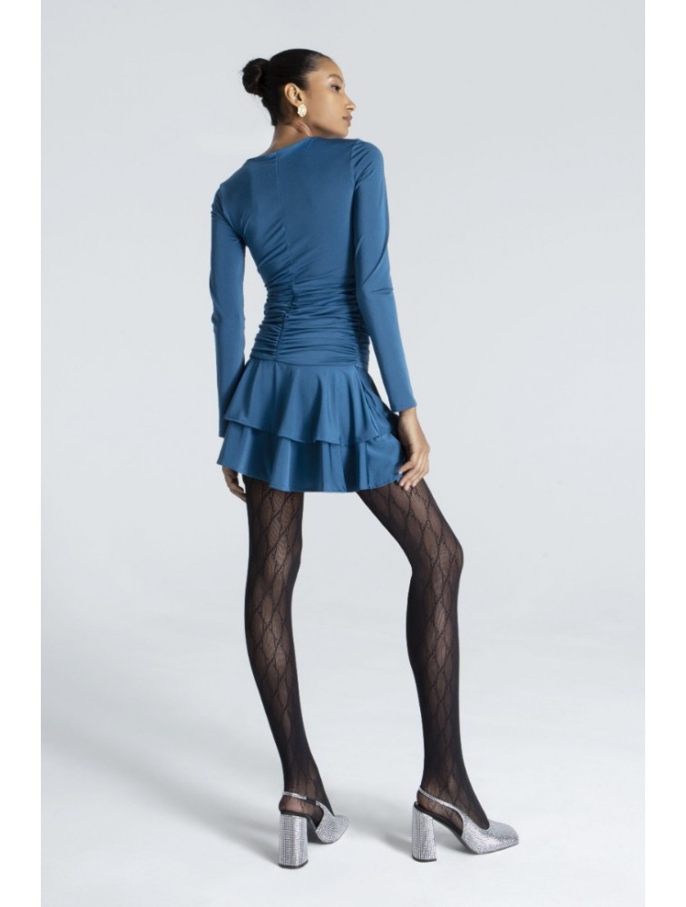 FOREVER YOUNG Milla Dress Πετρόλ Μίνι Φόρεμα
