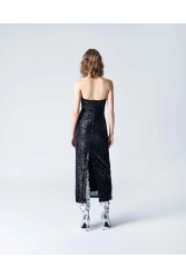 FOREVER YOUNG Pandora Sequin Dress Μαύρο Φόρεμα με Παγιέτα