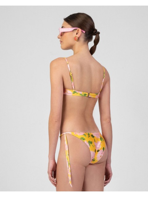 FOREVER YOUNG Padded Balconette Bikini Top (Floral Yellow)