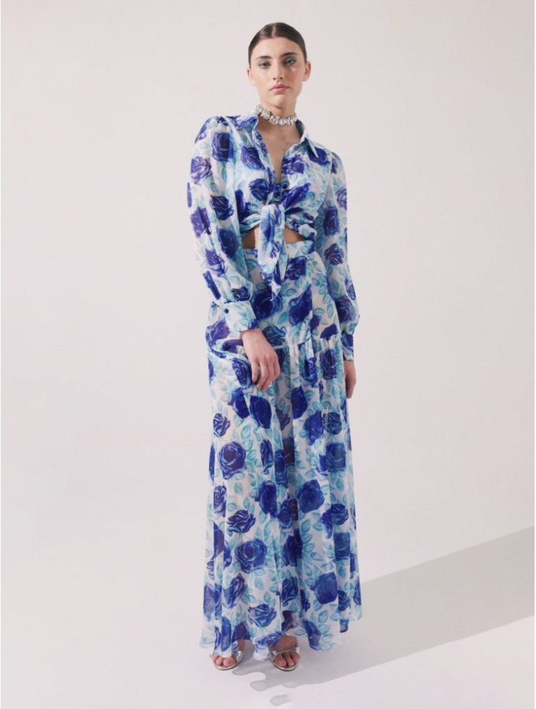 FOREVER YOUNG Sophia Oversized Shirt Blue Μπλε πουκάμισο