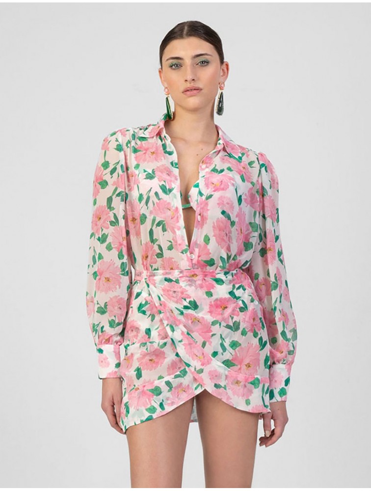 FOREVER YOUNG Aretis Shirt Floral Ροζ Φλοράλ Πουκάμισο