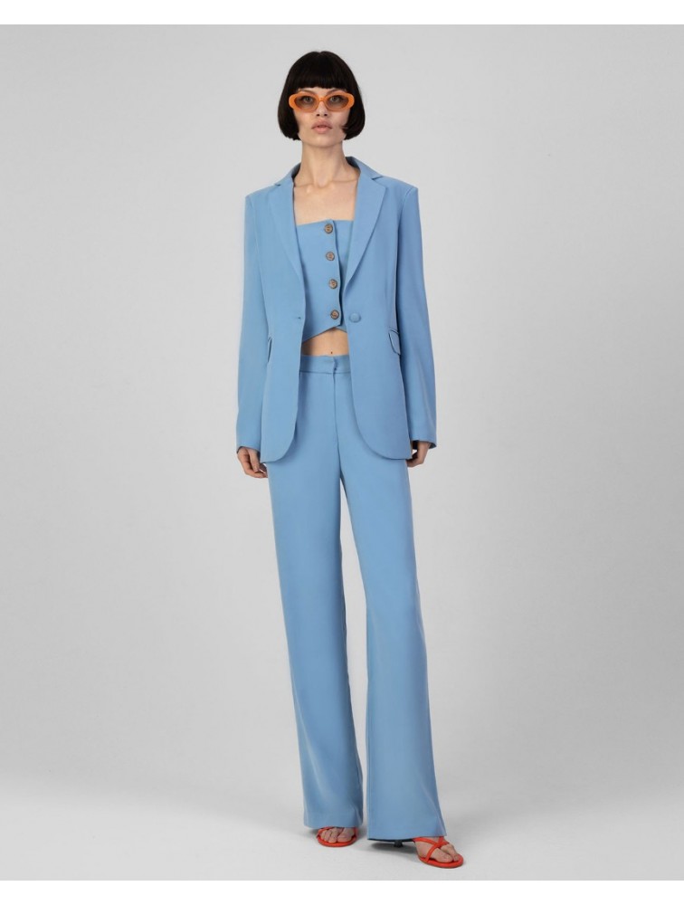 FOREVER YOUNG Faye High Waist Pants Μπλε Ψηλόμεση Παντελόνα