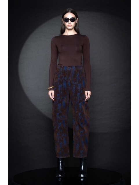 FOREVER YOUNG Gigi Denim Barrel Pants Καφέ Τζιν Παντελόνι