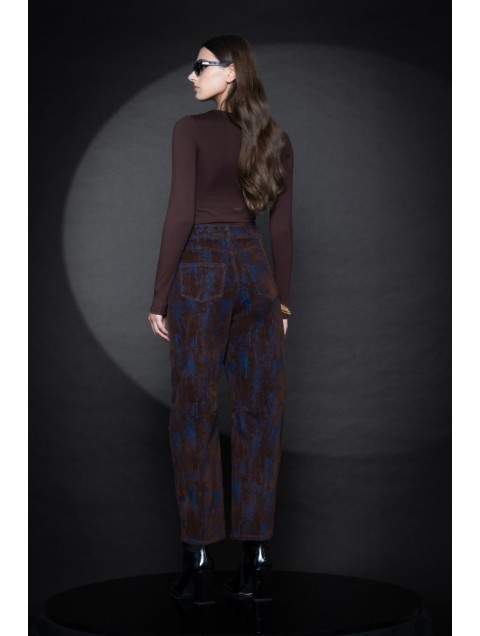 FOREVER YOUNG Gigi Denim Barrel Pants Καφέ Τζιν Παντελόνι