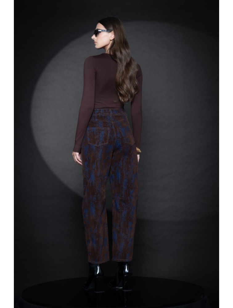 FOREVER YOUNG Gigi Denim Barrel Pants Καφέ Τζιν Παντελόνι