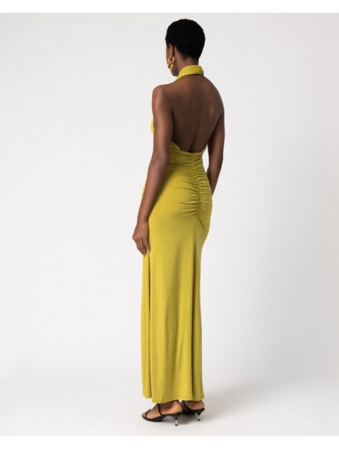 FOREVER YOUNG Persephone Dress Lime Λάιμ Μάξι Φόρεμα