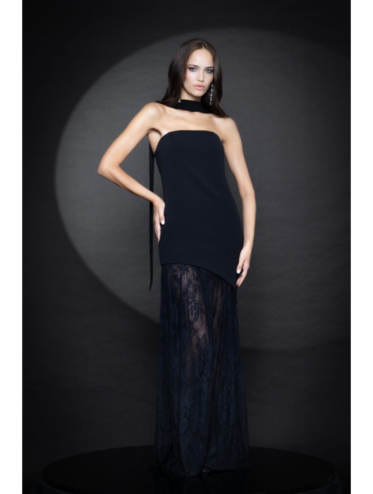 FOREVER YOUNG Valentina Dress Μαύρο Φόρεμα με Δαντέλα