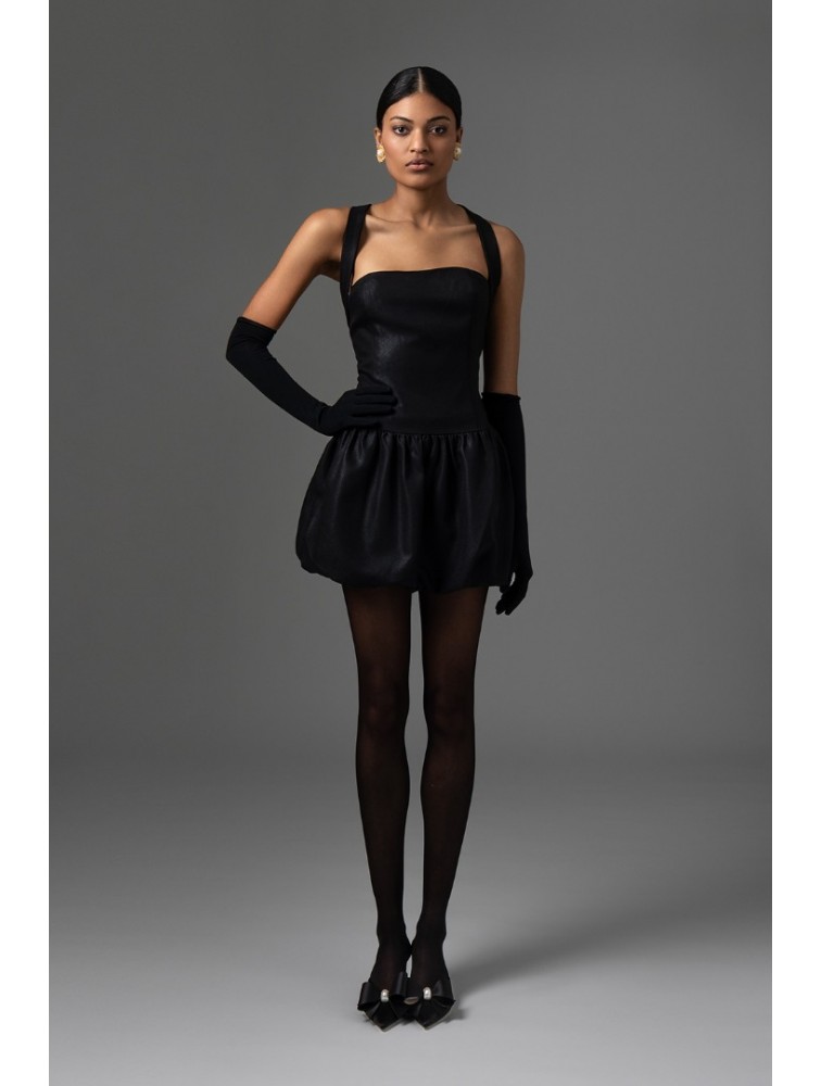 FOREVER YOUNG Juna Ballon Skirt dress black Μαύρο Μίνι Φόρεμα