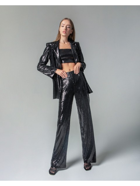 FOREVER YOUNG Maria sparkling black top