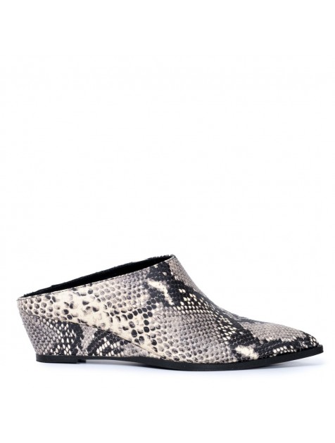 GLAMAZONS Mr Pointy Black n White Leather Mules Ασπρόμαυρα Δερμάτινα Mules