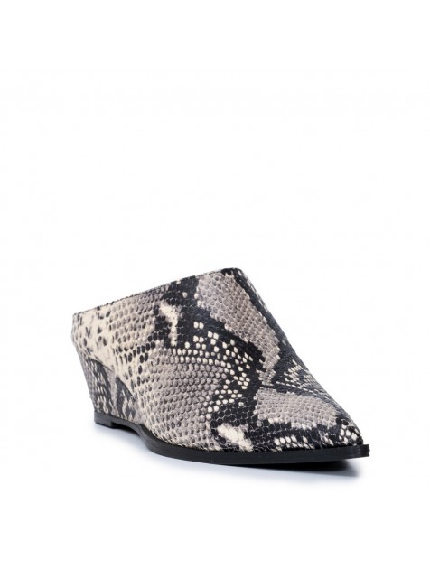 GLAMAZONS Mr Pointy Black n White Leather Mules Ασπρόμαυρα Δερμάτινα Mules