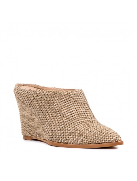 GLAMAZONS Beige Raffia Mules Μπεζ Mules Από Ράφφια