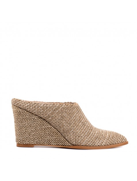 GLAMAZONS Beige Raffia Mules Μπεζ Mules Από Ράφφια