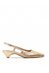 Glamazons Gold Leather Slingback Χρυσές Δερμάτινες Γόβες