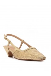 Glamazons Gold Leather Slingback Χρυσές Δερμάτινες Γόβες