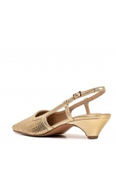 Glamazons Gold Leather Slingback Χρυσές Δερμάτινες Γόβες