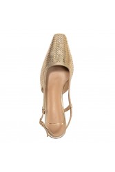 Glamazons Gold Leather Slingback Χρυσές Δερμάτινες Γόβες