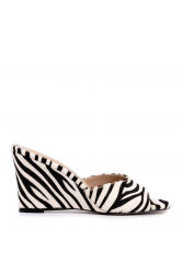 GLAMAZONS Panama Zebra Black And White Mules