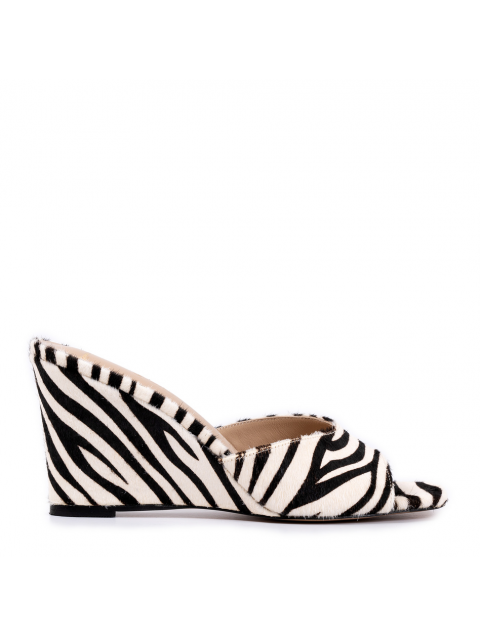 GLAMAZONS Panama Zebra Black And White Mules