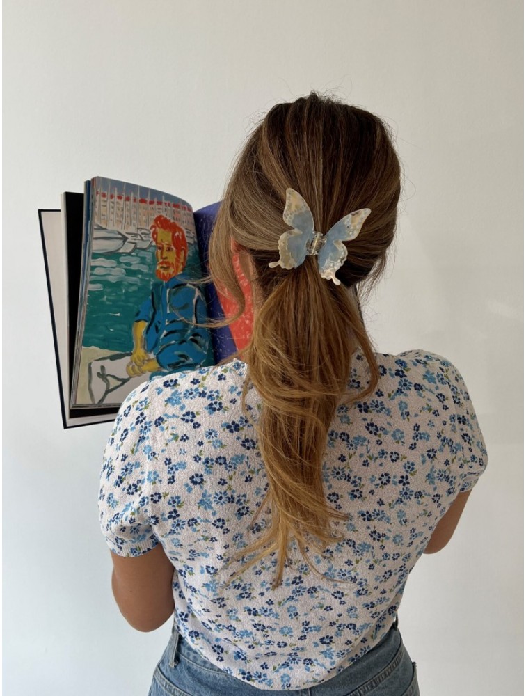 HEY BEAUTY Butterfly Crystal Clip in Blue Crystals Κλάμερ σε σχέδιο πεταλούδας