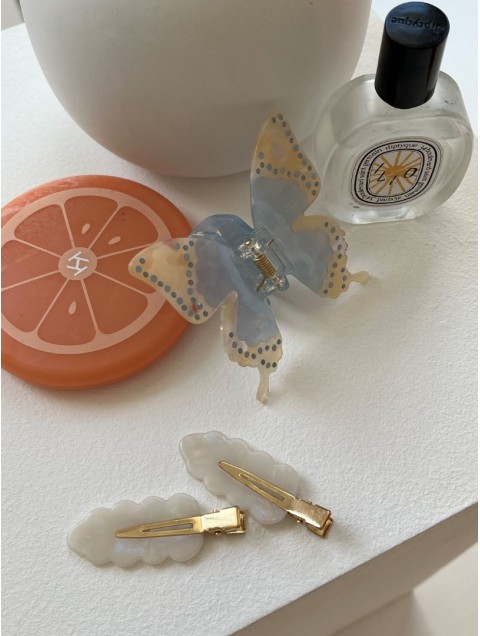 HEY BEAUTY Butterfly Crystal Clip in Blue Crystals Κλάμερ σε σχέδιο πεταλούδας