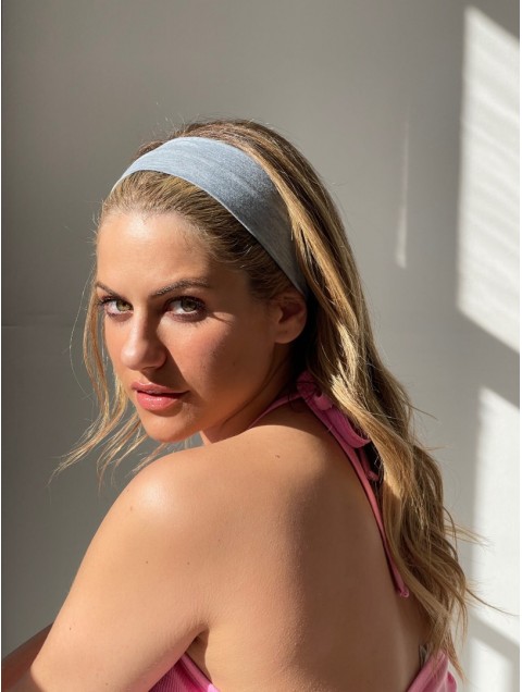 HEY BEAUTY Light Grey Headband Ανοιχτό Γκρι Κορδέλα Μαλλιών