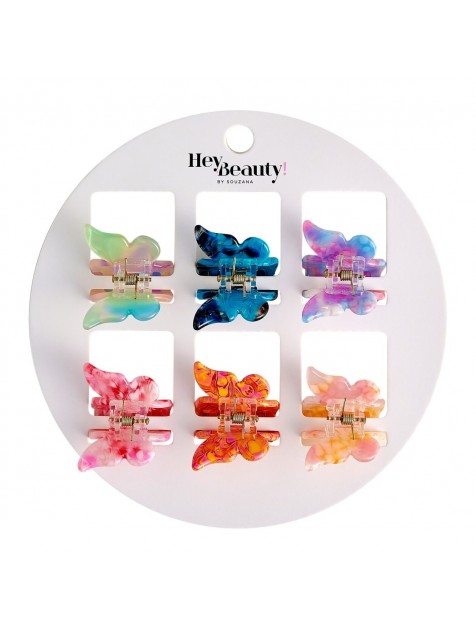 HEY BEAUTY 90’s Baby Butterfly Hair Clips-Set Of 6 Σετ με 6 Κλάμερς Πεταλούδες