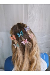 HEY BEAUTY 90’s Baby Butterfly Hair Clips-Set Of 6 Σετ με 6 Κλάμερς Πεταλούδες