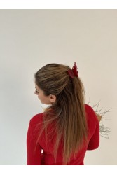 HEY BEAUTY Big Crystal Butterfly in Glossy Red Κόκκινο Κλάμερ Πεταλούδα