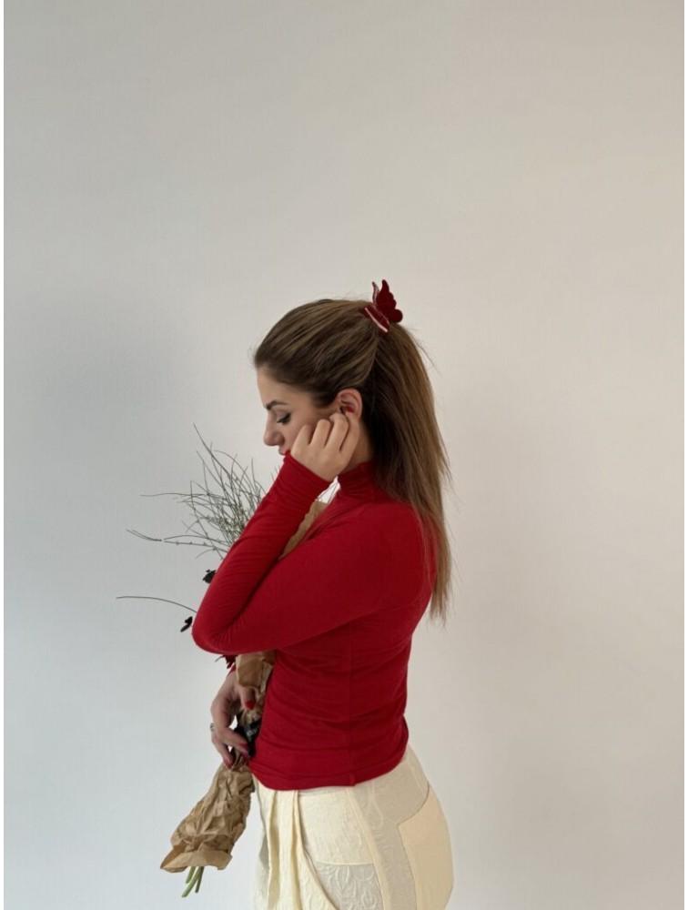 HEY BEAUTY Big Crystal Butterfly in Glossy Red Κόκκινο Κλάμερ Πεταλούδα