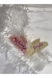 HEY BEAUTY Big Crystal Hey,Beauty! clip in Pink Ροζ Κλάμερ